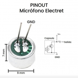 Micrófono Electret 52db 9 x 7mm