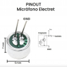 Micrófono Electret 52db 9 x 7mm