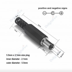 Conector De Alimentación Macho Para Armar Tipo Plug 5.5x2.1mm