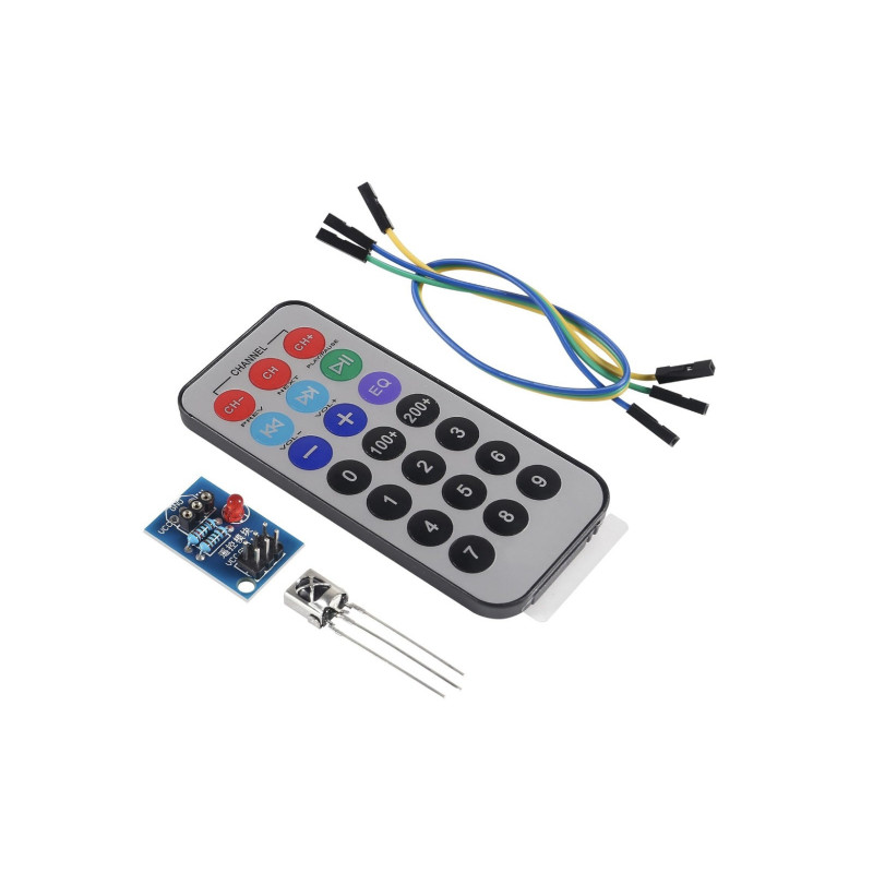 Kit Control Remoto Infrarojo Con Receptor Incluye Batería Y Cables Dupont