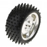 Llanta Todo Terreno 85 mm x 38 mm Cromada  Para Motorreductor Pololu 25d (Requiere Cople Hexagonal de 12 mm/Diametro)