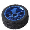 Llanta Con Rin Azul Deportivo Cromado 65 mm x 25 mm Para Motorreductor Pololu 25D