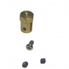 Cople de Bronce Hexagonal Para Empotrar Motorreductor Pololu 25d (FLECHA 5MM) Con Llanta De Acoplamiento Hexagonal