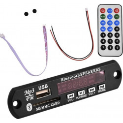 Módulo Reproductor De Audio Bluetooth MP3 Con Slot Micro Sd Y Puerto Usb 12Vdc