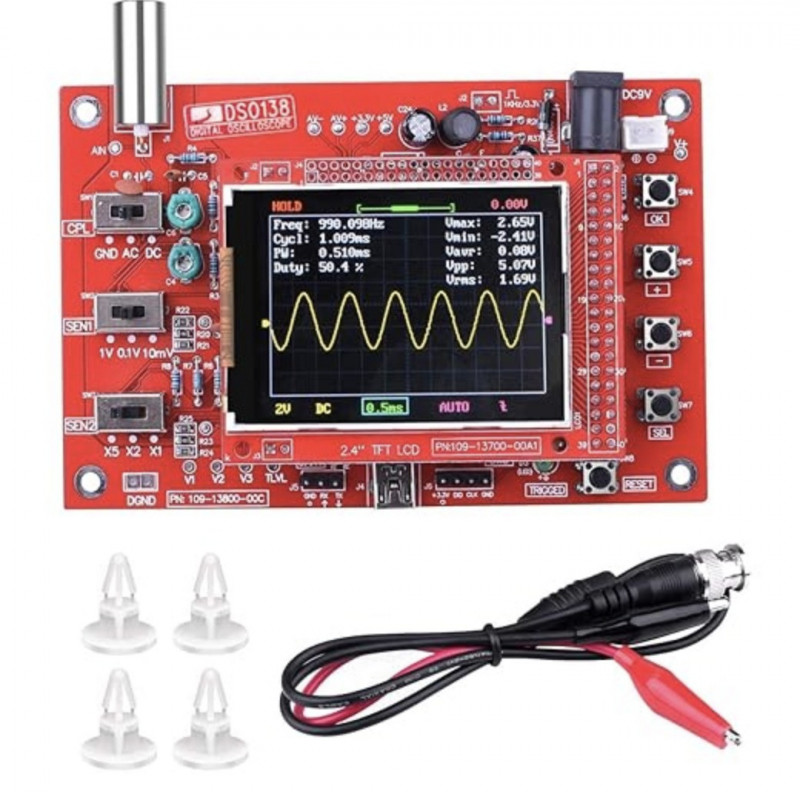 Osciloscopio Digital DSO138 Con Pantalla Tft 2.4" Y Sonda BNC-Caiman