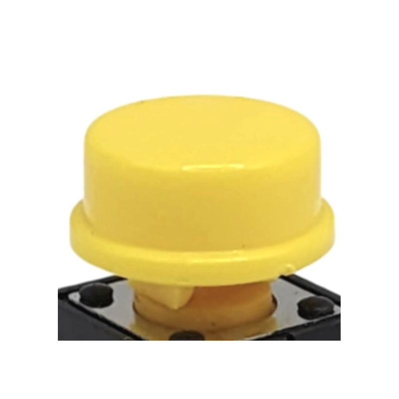 Botón Redondo Amarillo 6x6x7.3mm Para Push Button Cabeza Cuadrada