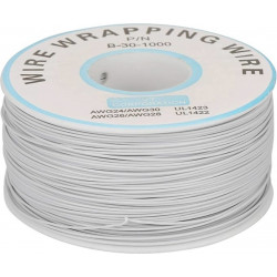 Carrete De Alambre (1 Hilo)  Color Blanco 30 AWG 230 Mts.