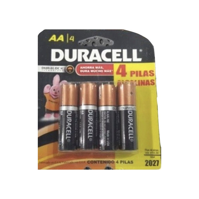 Pila Duracell AA Alcalina Zing-Carbon (Paquete De 4 Pzs)