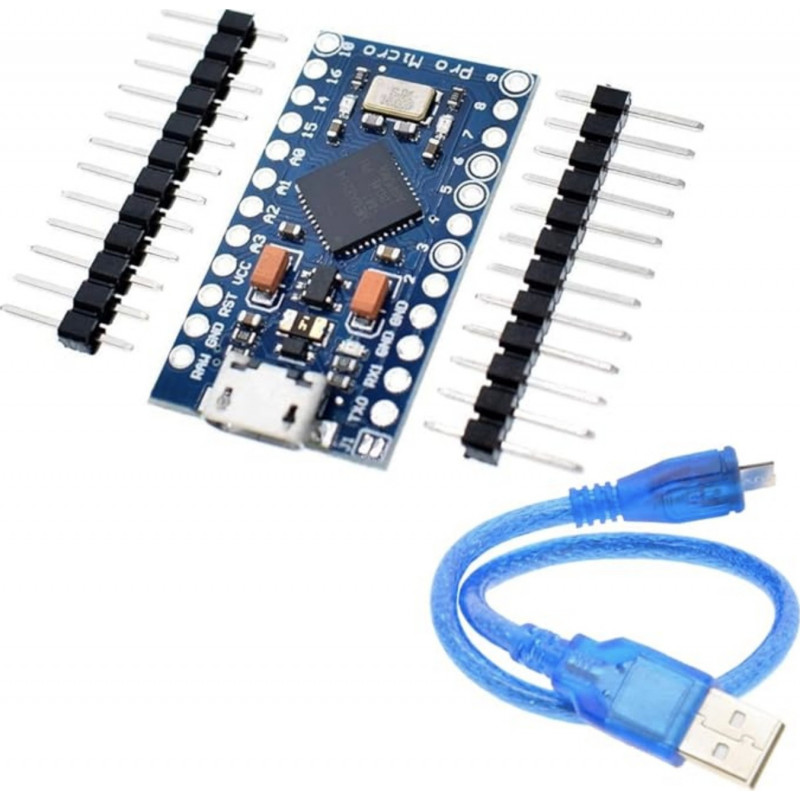 Placa de Desarrollo Experimental Pro Micro Atmega32u4 5v 16mhz MCU Leonardo Con Cable Micro Usb