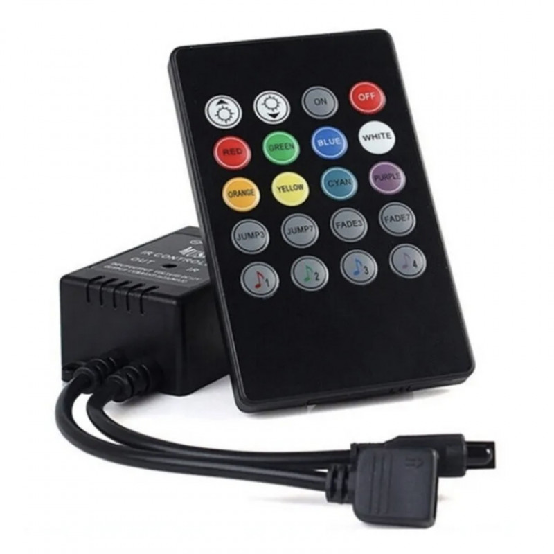 Control Musical Remoto Infrarrojo De 20 Teclas Para Tiras De Leds RGB