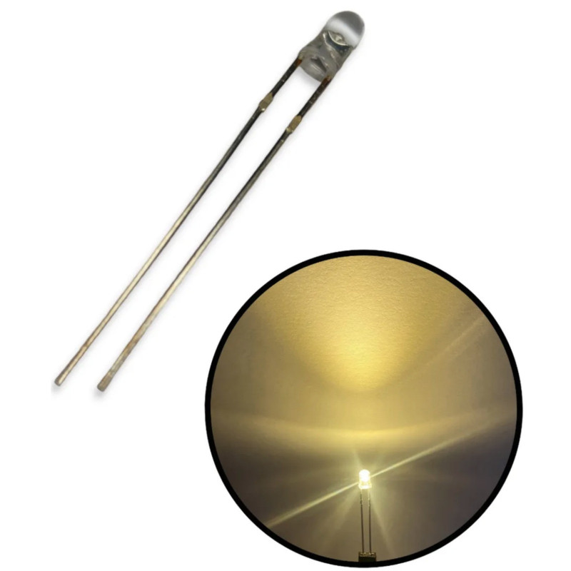 Led Ultrabrillante Blanco Cálido 3mm Tipo Redondo