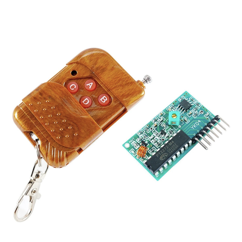 Kit Control Remoto Emisor Y Receptor Rf 4 Canales 433mhz