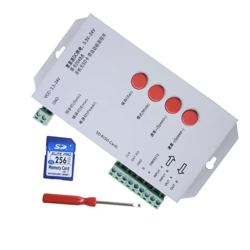 Controlador T1000s  2048 Pixeles Ws2811 Ws2812b Ws2801 5v-24v