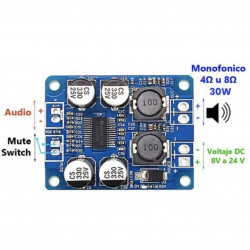 Modulo Amplificador De Audio Mono Tpa3118 60w Clase D