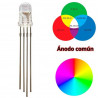 Leds RGB de Lente Transparente Redondo 5mm (Ánodo, Cátodo)