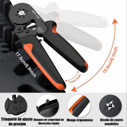 Pinza Crimpeadora Autoajustable para Terminales y Conectores