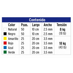Cinchos de plástico 200 pzs
