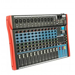 Mezcladora xtuga es1202 usb 12 canales colo rojo