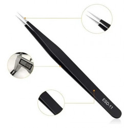 Pinza Recta de Alta Precisión Antiestática ESD-11