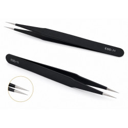 Pinza Recta de Alta Precisión Antiestática ESD-11