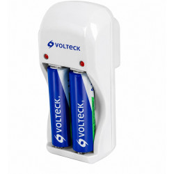 Cargador para pilas recargables Volteck (2 pilas/4 pilas) Incluye Baterías