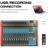 Mezcladora xtuga es1202 usb 12 canales colo rojo