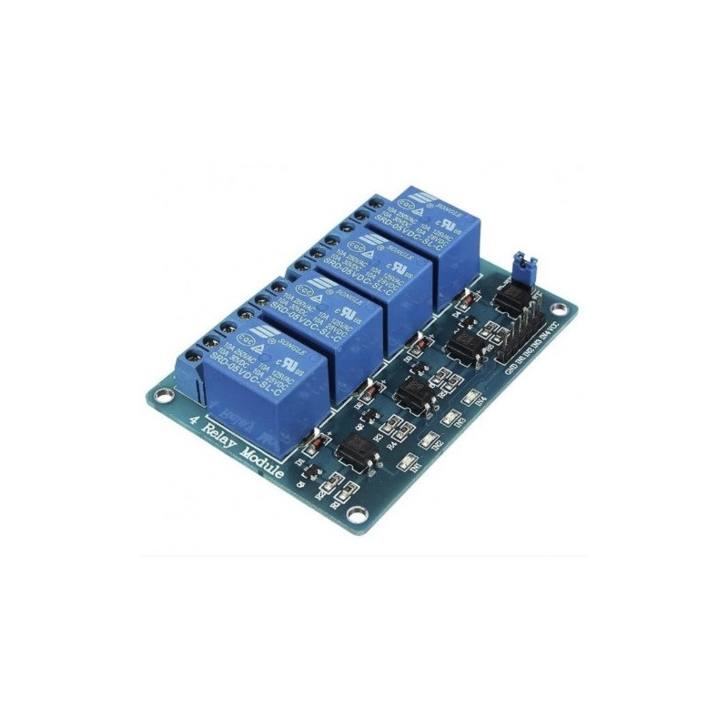 Módulo De 4 Relevadores 5V Optocoplados