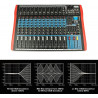 Mezcladora xtuga es1202 usb 12 canales colo rojo