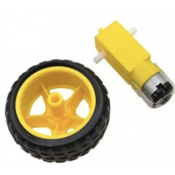 Motorreductor Tonka Con Llanta 65MM X 25MM Velocidad Media Tipo Recto Con Doble Eje 6v 1:48 120RPM 4.5kg/cm