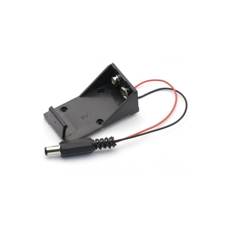 Porta Pila 9V Con Plug 2.1mm x 5.5mm