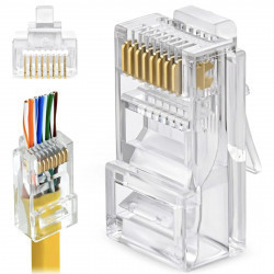 Plugs Conectores RJ45 Para cable De Red UTP Cat 5E o Cat 6