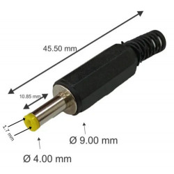Fuente de Alimentación Tipo Eliminador 5V 2A Plug 1.7mm x 4mm Punta Amarilla