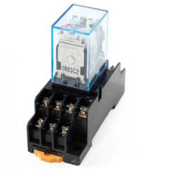 Relevadores Tipo Industrial con Base  12V / 24V / 110V / 220V