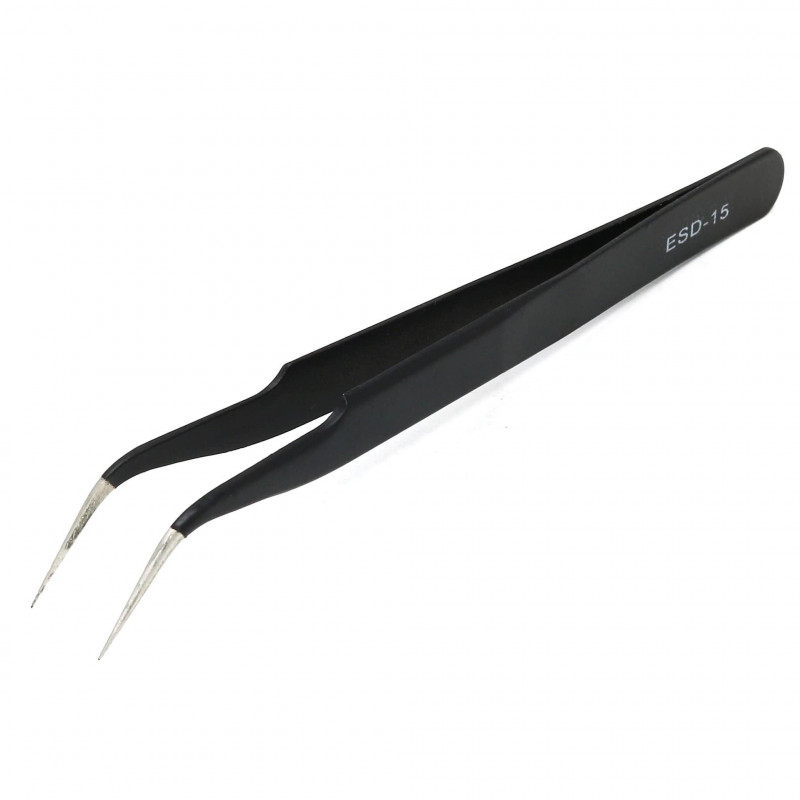 Pinza De Alta Precisión Con Punta Curva Antiestática ESD-15
