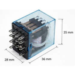 Relevadores Tipo Industrial con Base  12V / 24V / 110V / 220V