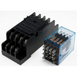 Relevadores Tipo Industrial con Base  12V / 24V / 110V / 220V