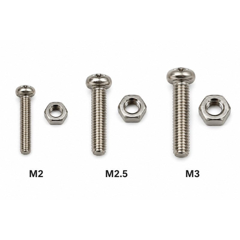 Tornillo con Tuerca M2 / M2.5 / M3