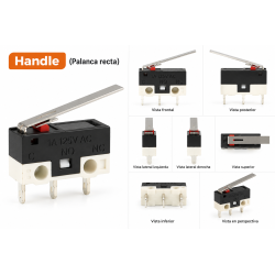 Microinterruptor de Límite SPDT – Diferentes Actuadores