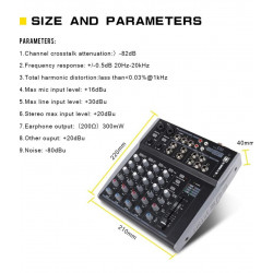 Mezcladora xtuga Mx-802usb 8 canales