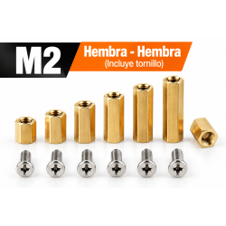 Separadores Hexagonales de Metal M2 / M2.5 / M3 (Con tuerca o tornillo)