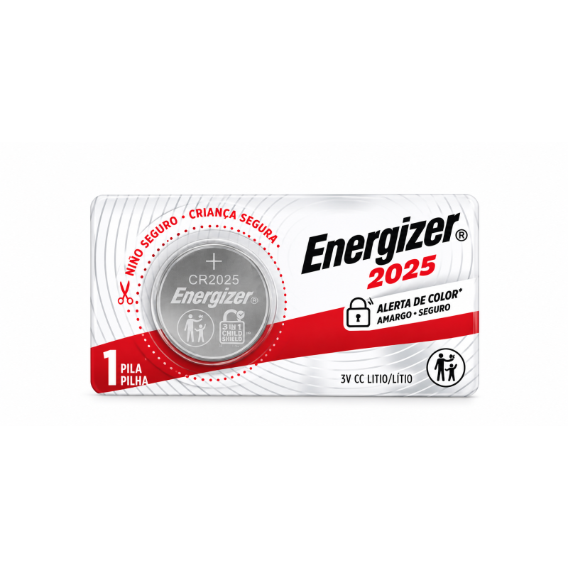 Pila de Litio Energizer CR2025 3in1 Child Shield ORIGINAL (1 Pieza)