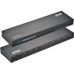 Divisor HDMI 3D 1080P 1X8 (8 puertos, V1.4, alta velocidad, Full HD, 340 MHz, 10,2 Gbps), 8 Port HDMI Splitter