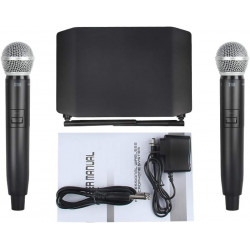 Sistema De Micrófonos Inalámbricos Xtuga A10 Uhf 2 Canales Con 2 micrófonos 233.2Mhz - 257.8Mhz (incluye estuche tipo maletín)