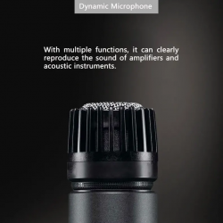 Micrófono profesional de Metal dinámico SM57LC para instrumentos  (incluye cable, clip y estuche)