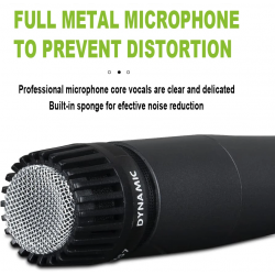 Micrófono profesional de Metal dinámico SM57LC para instrumentos  (incluye cable, clip y estuche)