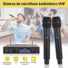 sistema de Micrófonos Inalámbricos sound progress v2020 vhf 2 Canales Con 2 micrófonos 255.8-230.8Mhz
