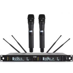 Micrófonos Inalámbricos XTUGA UT120 Uhf 2 Canales 2 micrófonos 535-594Mhz (INCLUYE MALETIN DE TRASNPORTACIóN )