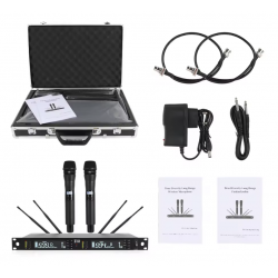 Micrófonos Inalámbricos XTUGA UT120 Uhf 2 Canales 2 micrófonos 535-594Mhz (INCLUYE MALETIN DE TRASNPORTACIóN )