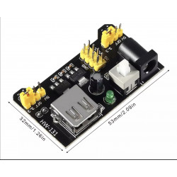 Fuente De Alimentación Para Protoboard MB102 5V 3.3V 0.7A Plug 2.1mm x 5.5mm