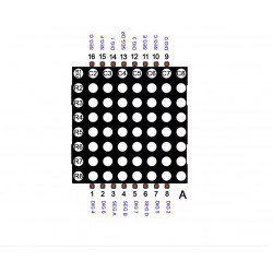 Matriz De Leds Rojos 3mm 8X8 Ánodo Común